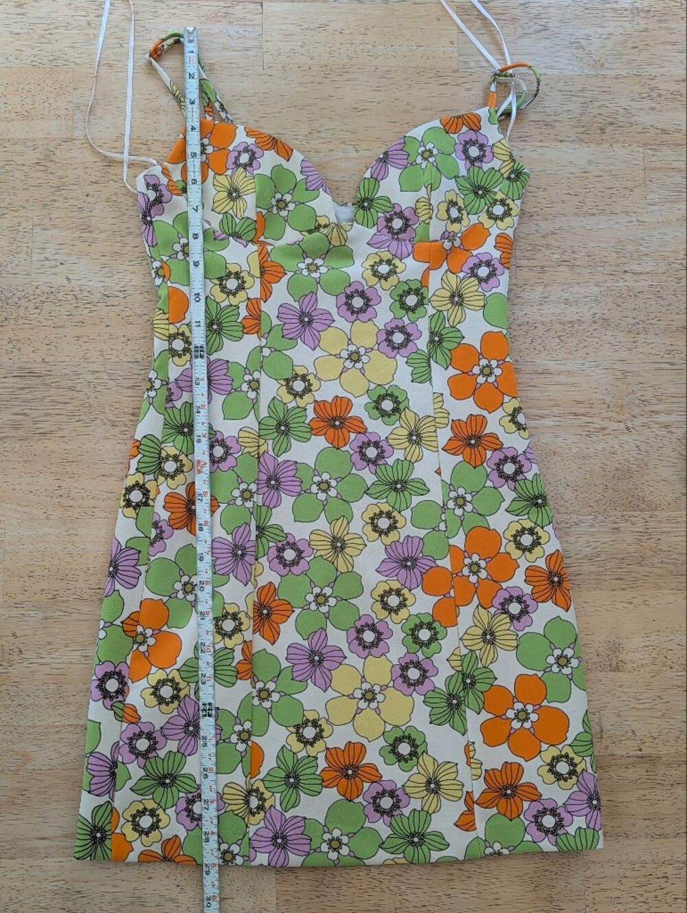 Zara Vintage-Inspired Retro Floral Sweetheart Slip Dress. XS Size 0